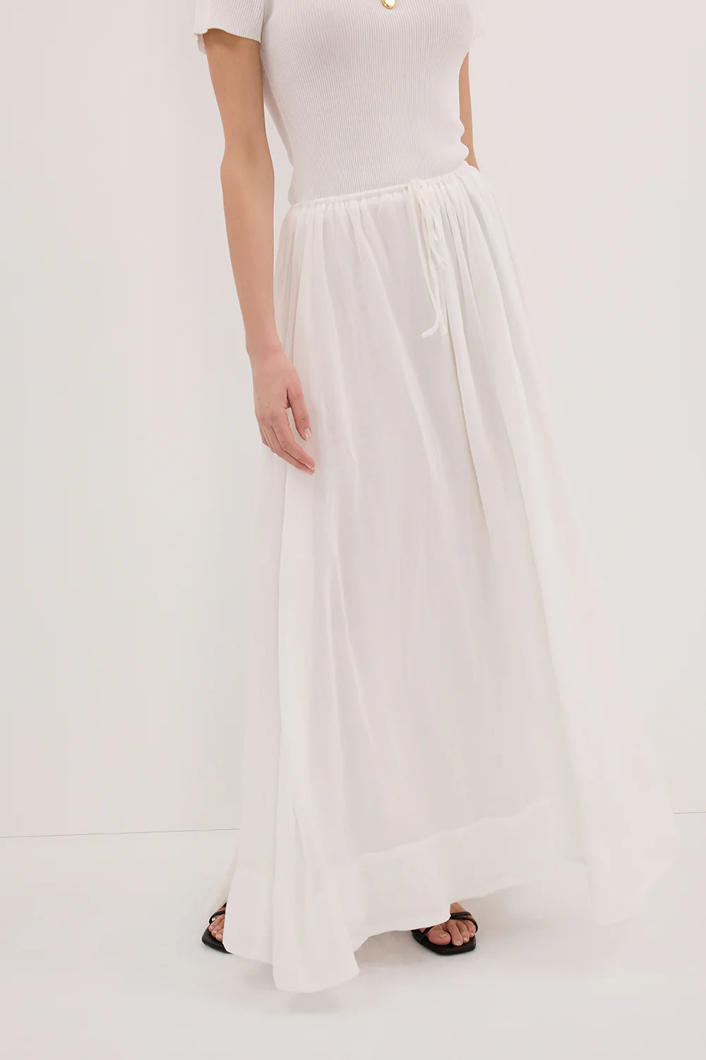 LAYNE WHITE RAMIE MAXI SKIRT - Yukikoi