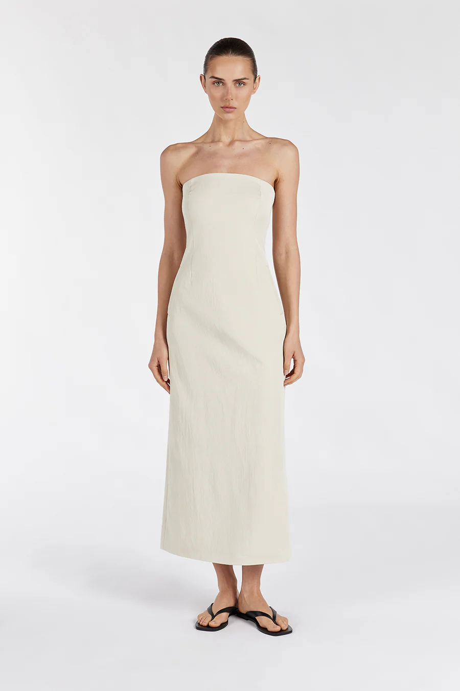 OPAL OAT STRAPLESS MIDI DRESS - Yukikoi