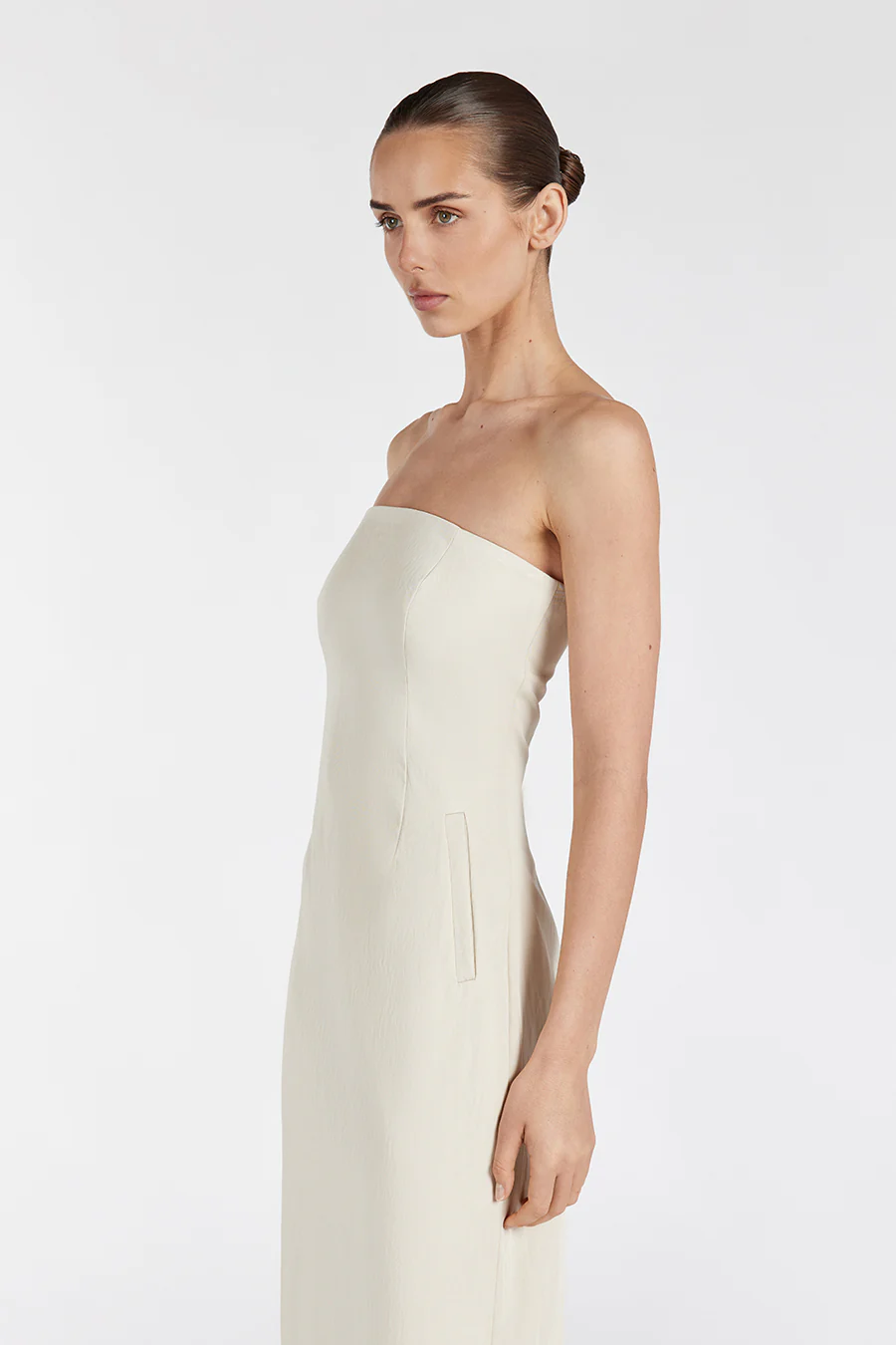 OPAL OAT STRAPLESS MIDI DRESS - Yukikoi