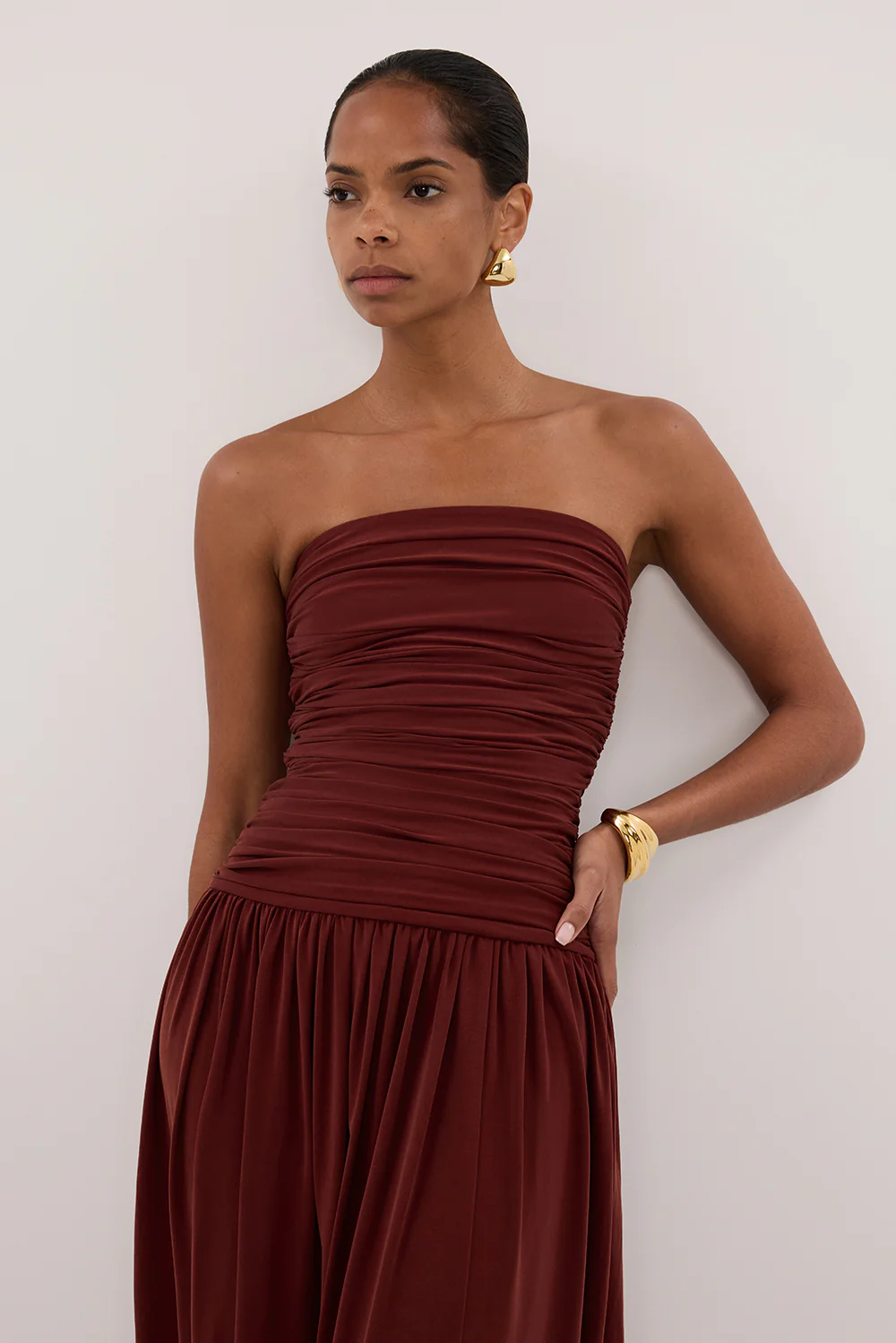 SHARI SAHARA STRAPLESS BANDEAU MIDI DRESS - Yukikoi