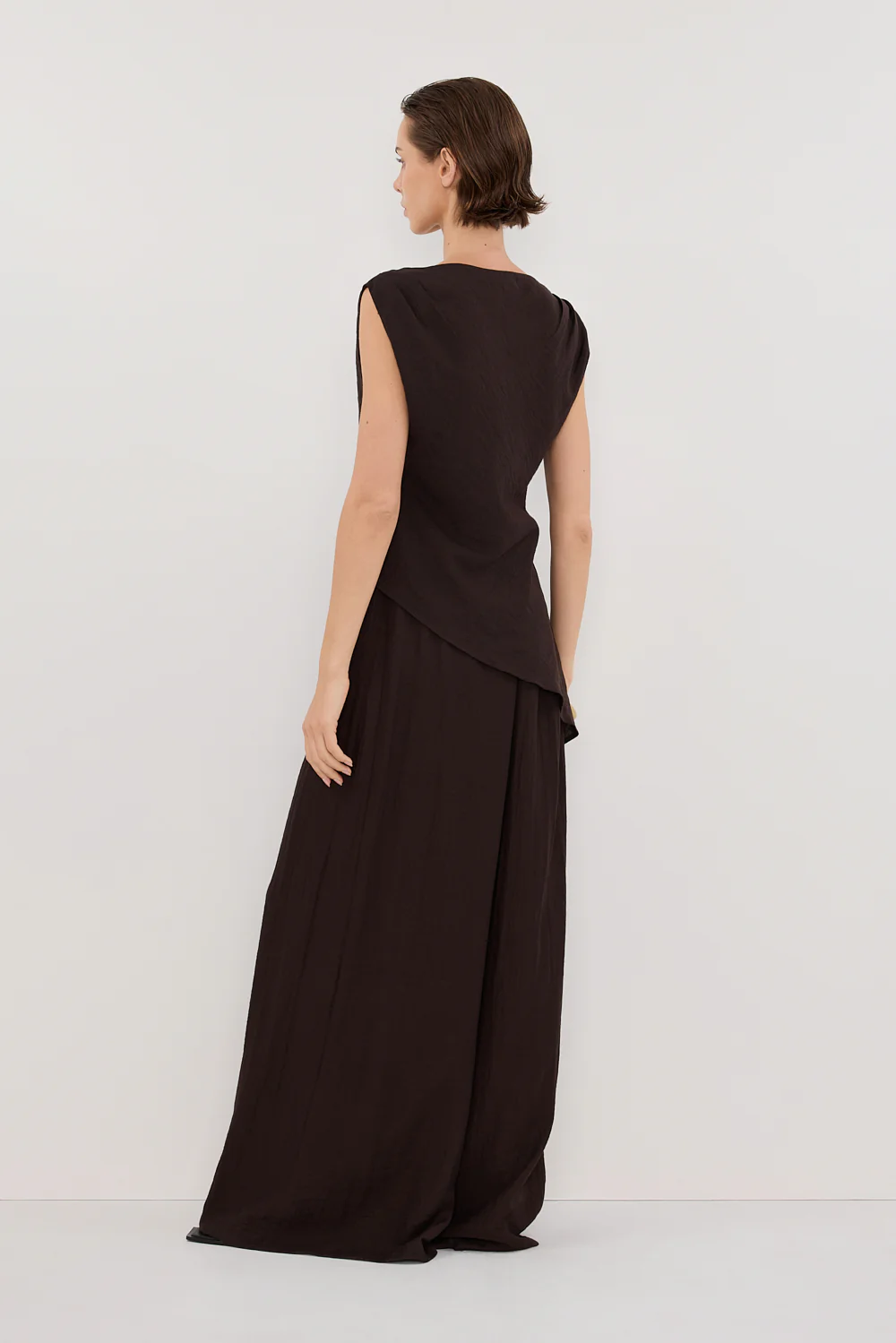 SHYLA BITTER CHOC ASYMMETRICAL TOP - Yukikoi