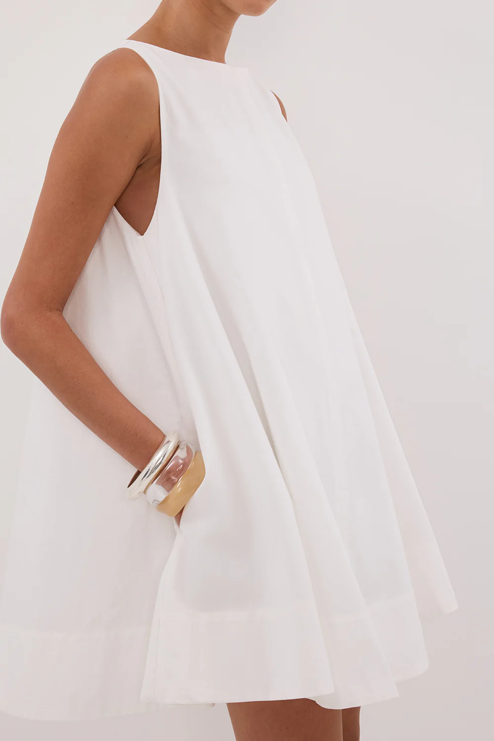 MAISIE WHITE POPLIN MINI DRESS - Yukikoi