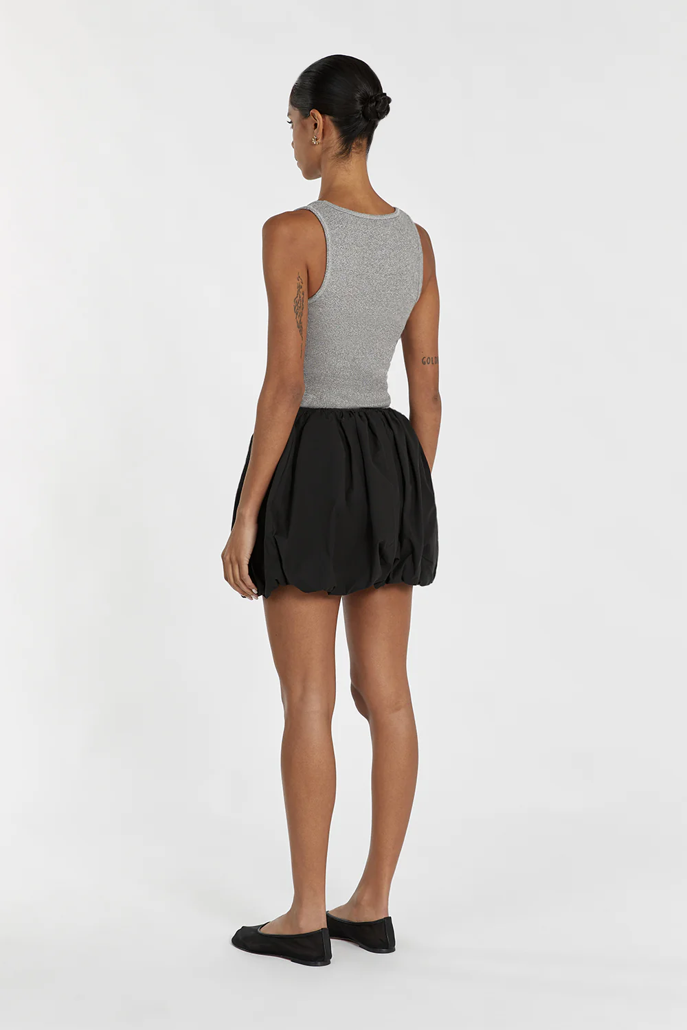 STEVIE BLACK BUBBLE MINI SKIRT - Yukikoi