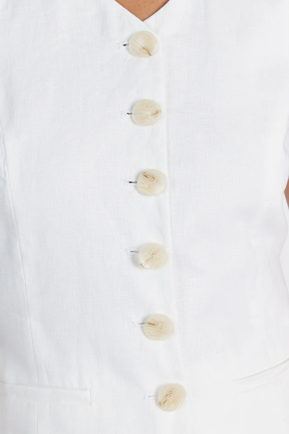 ALONDRA WHITE LINEN VEST - Yukikoi