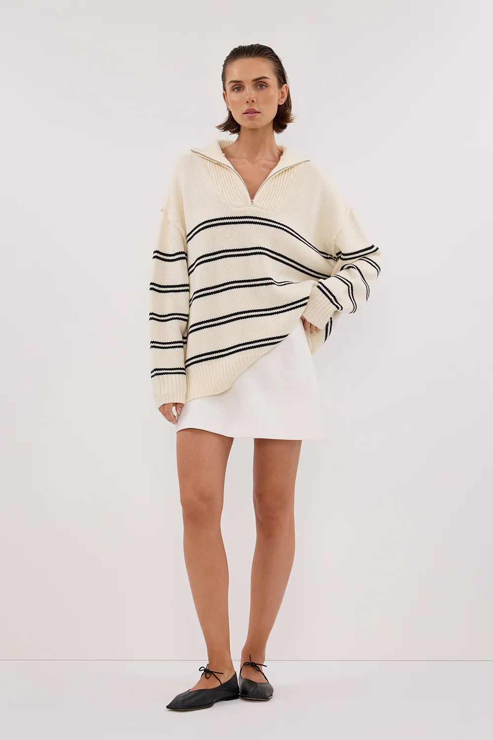 KATE CREAM STRIPE KNIT JUMPER - Yukikoi
