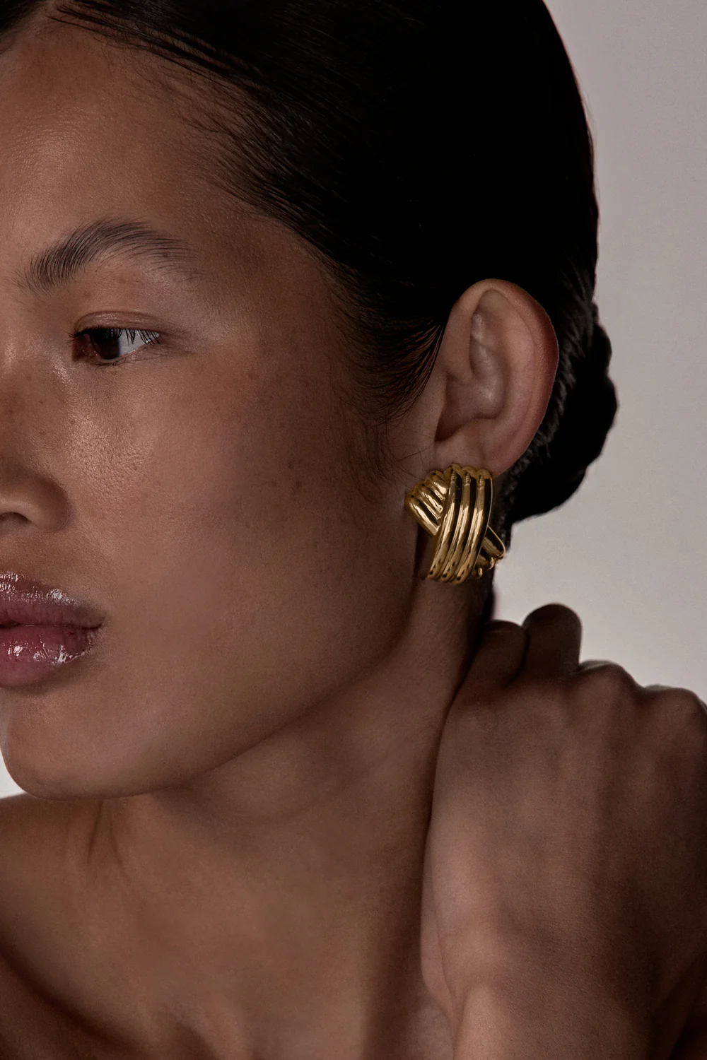 M  GA TRIPLE X GOLD EARRING - Yukikoi