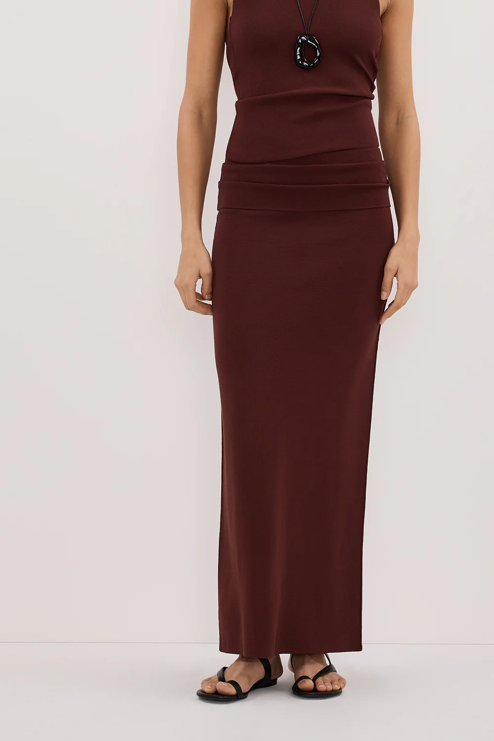 SOL CINNAMON KNIT MIDI SKIRT - Yukikoi