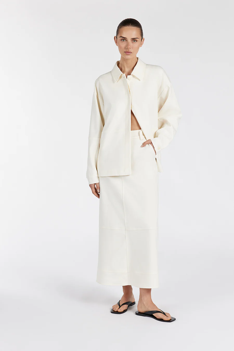 JAC CREAM MIDI SKIRT - Yukikoi