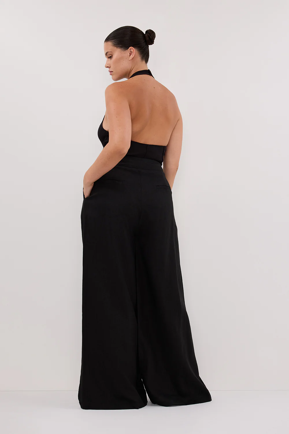 CODY BLACK WIDE LINEN PANT - Yukikoi