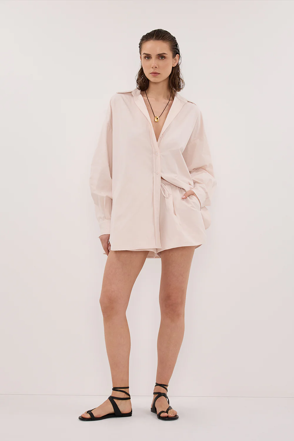 RAQUEL POWDER POPLIN SHORT - Yukikoi