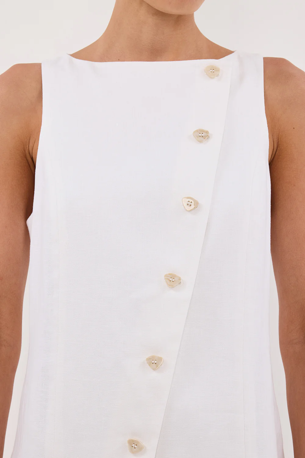 TOMMY WHITE LINEN MINI DRESS - Yukikoi