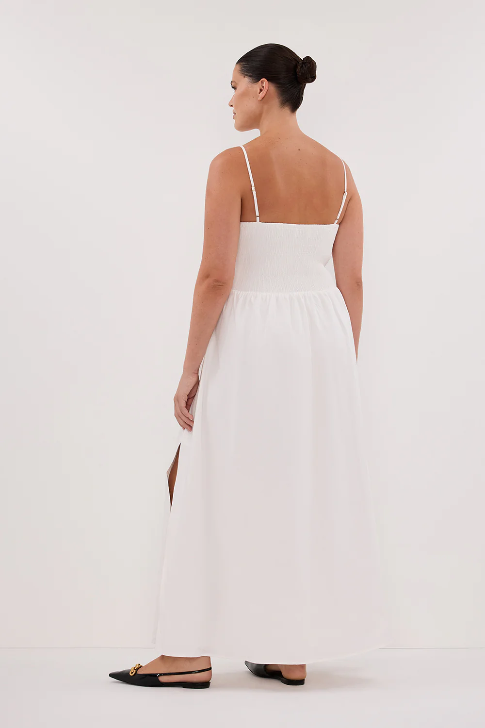 MILANO WHITE COTTON MIDI DRESS - Yukikoi