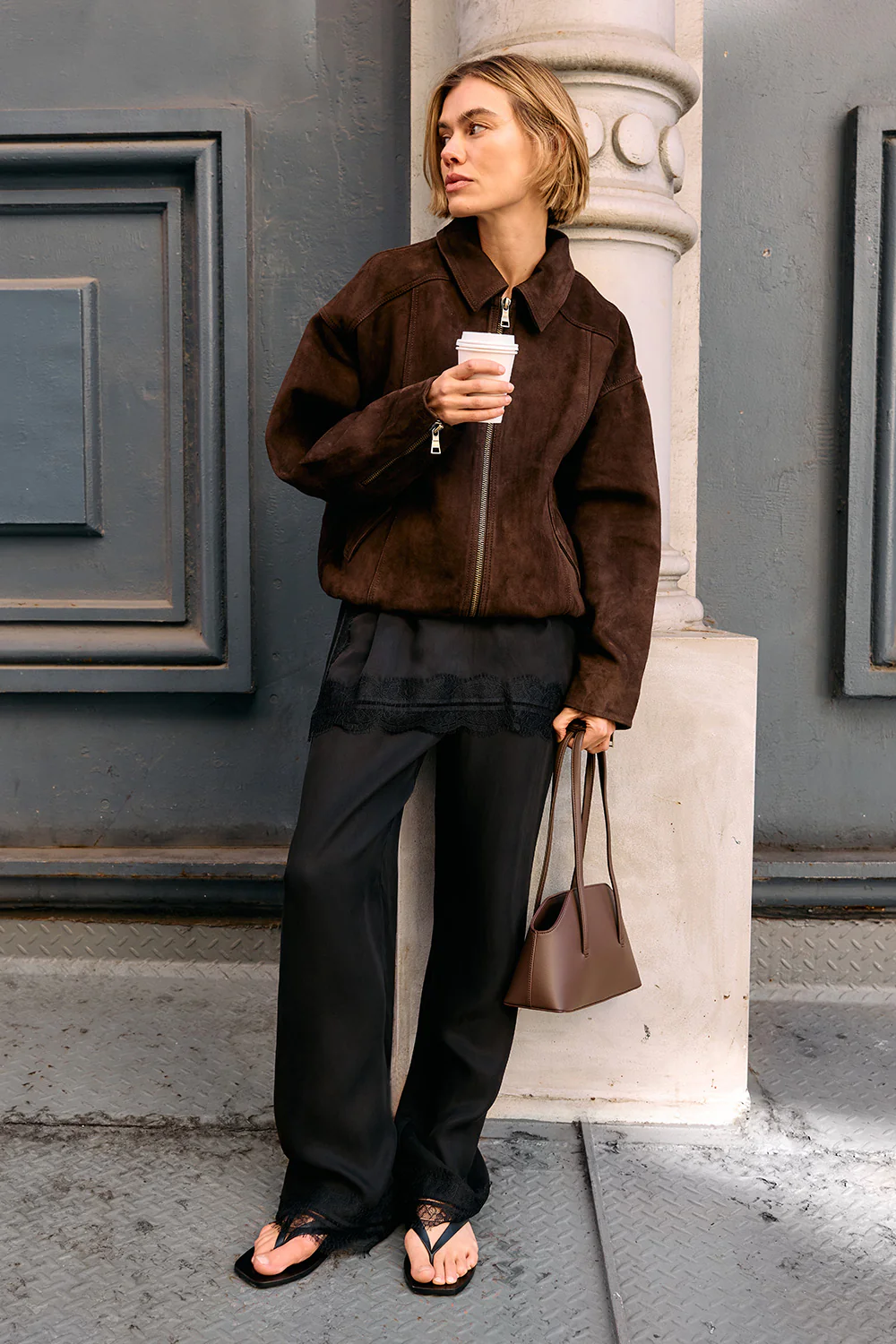 ANDREA BLACK CUPRO LACE PANT - Yukikoi