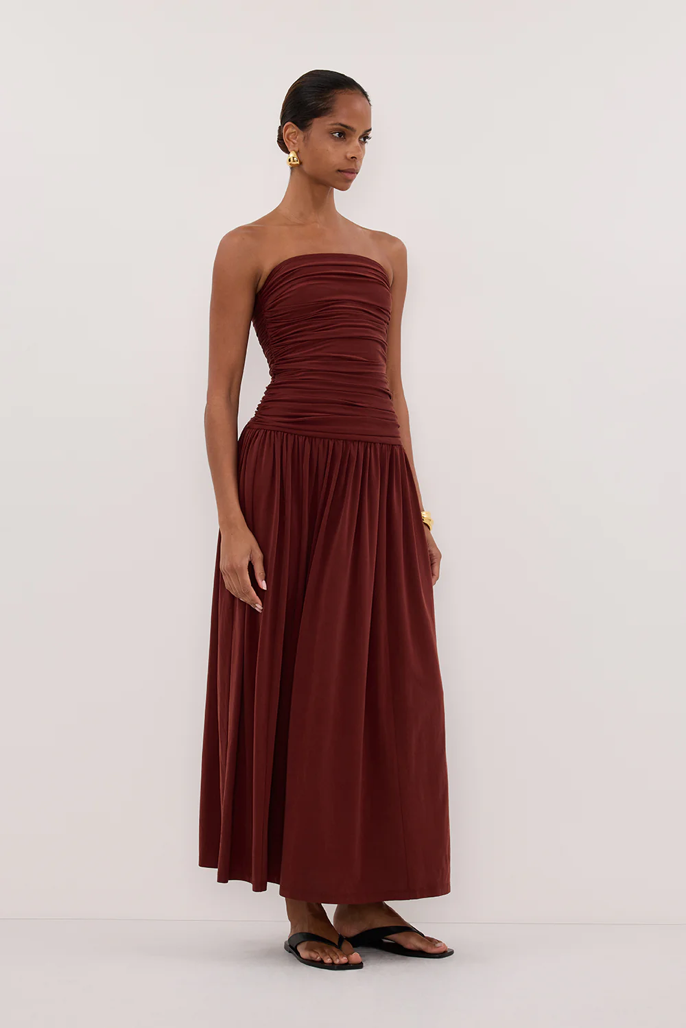 SHARI SAHARA STRAPLESS BANDEAU MIDI DRESS - Yukikoi