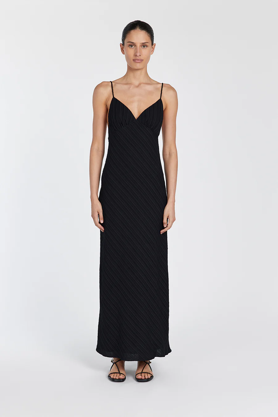 LOZ BLACK SLIP MIDI DRESS - Yukikoi