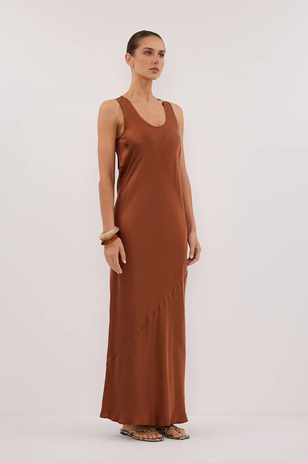 DARCY RUST SILK MAXI DRESS - Yukikoi