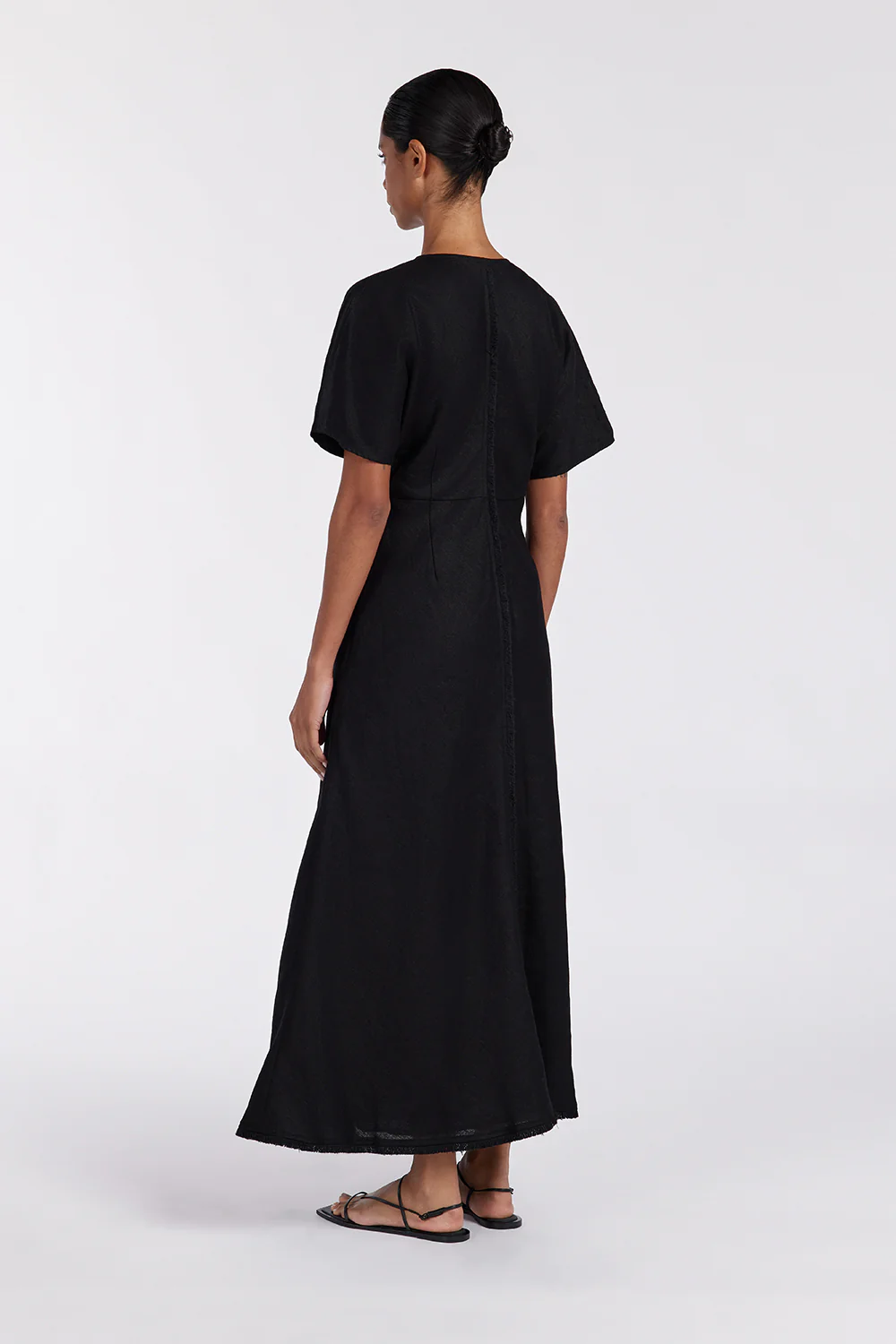 ZAHARA BLACK  FRINGING MIDI DRESS - Yukikoi