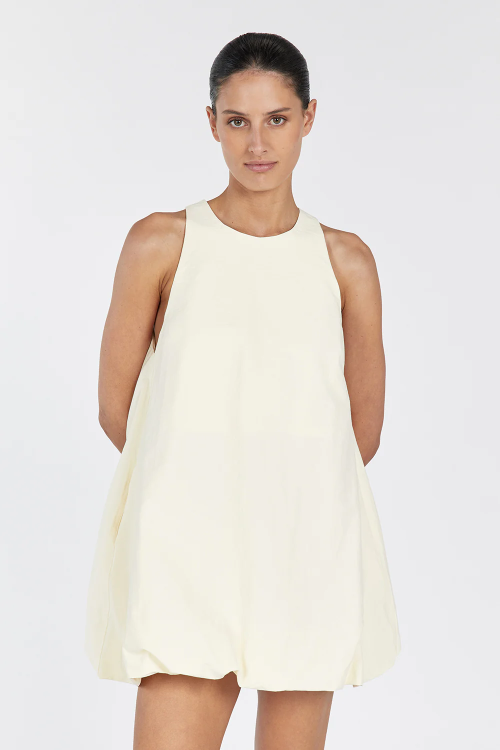 RENEE BUTTER HIGH NECK MINI DRESS - Yukikoi