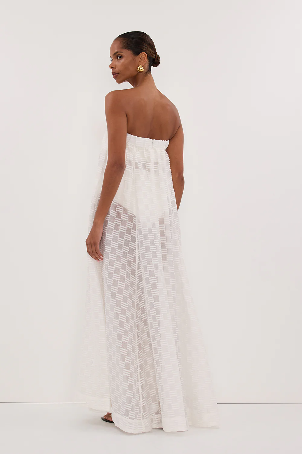 ELBA WHITE SHEER STRAPLESS DRESS - Yukikoi