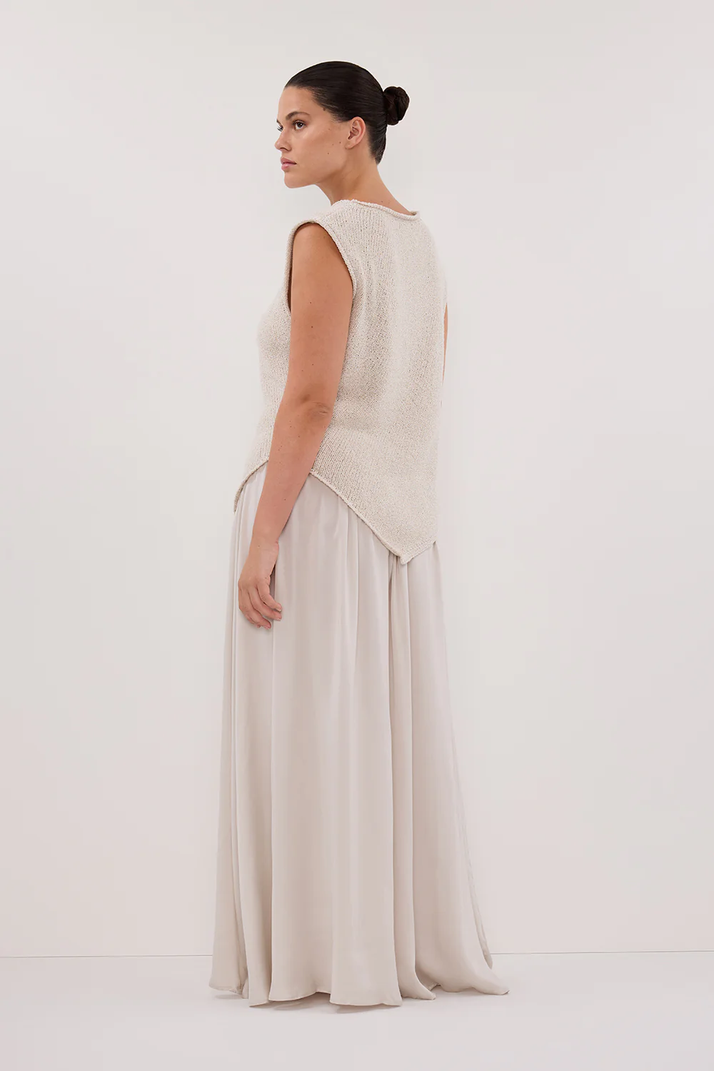 COLLINS CHALK SILK SKIRT - Yukikoi