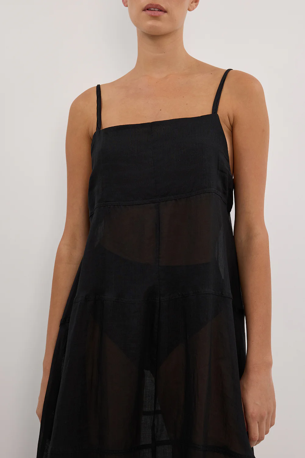 TINA BLACK RAMIE HIGH NECK DRESS - Yukikoi