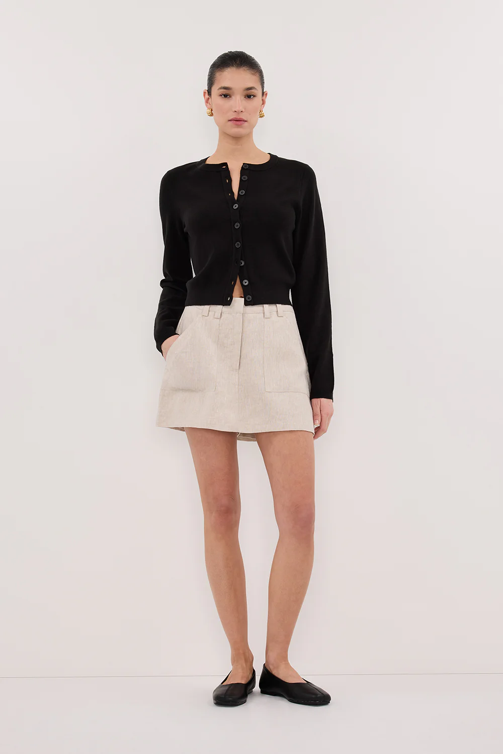 EVA NATURAL LINEN SKORT - Yukikoi