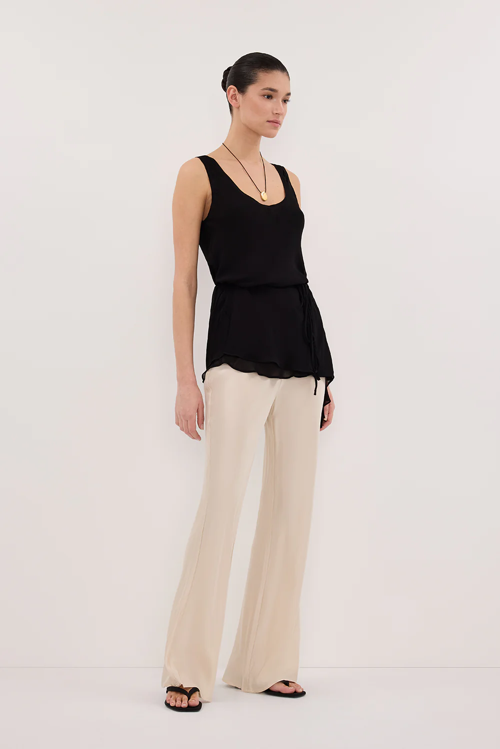 KYRA SANDSTONE SILK BIAS PANTS - Yukikoi