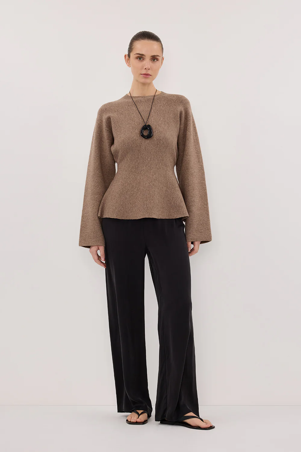 LANIE CHOC LONG SLEEVE KNIT TOP - Yukikoi