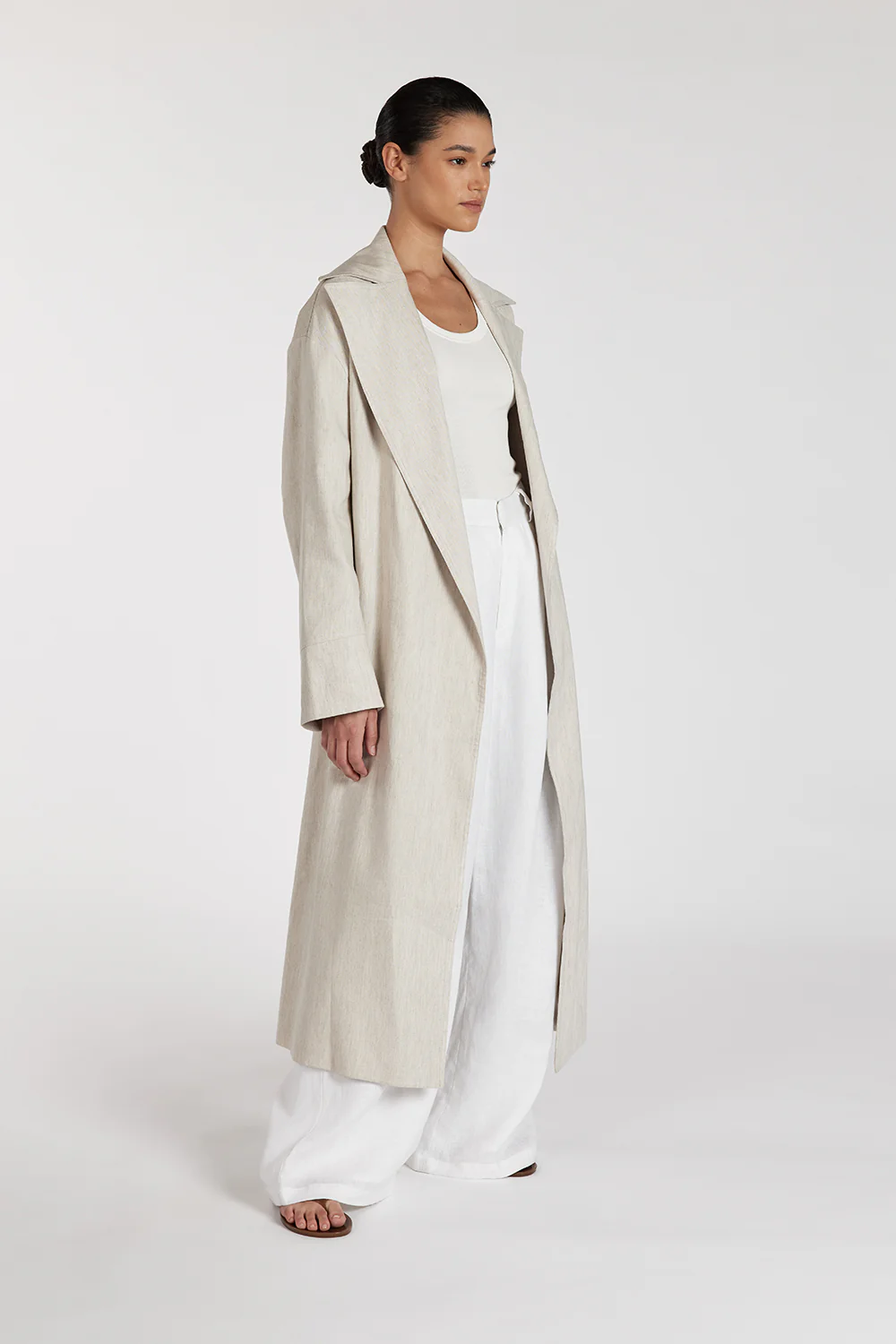 JOSEPHINA NATURAL LINEN BLEND TRENCH COAT - Yukikoi