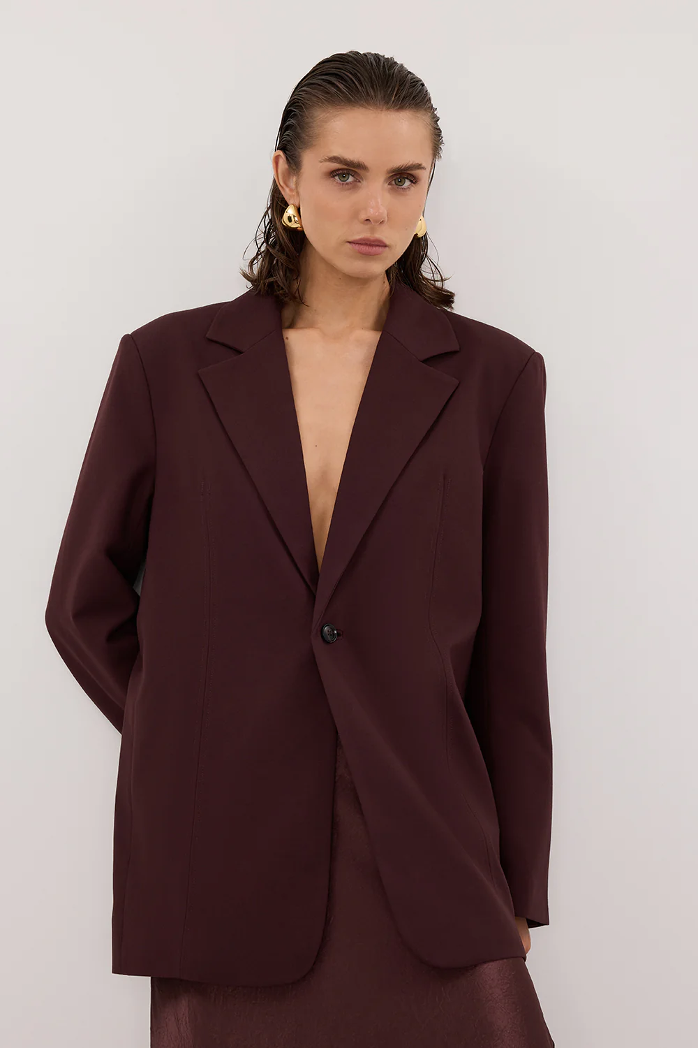 PRUE WALNUT OVERSIZED BLAZER - Yukikoi