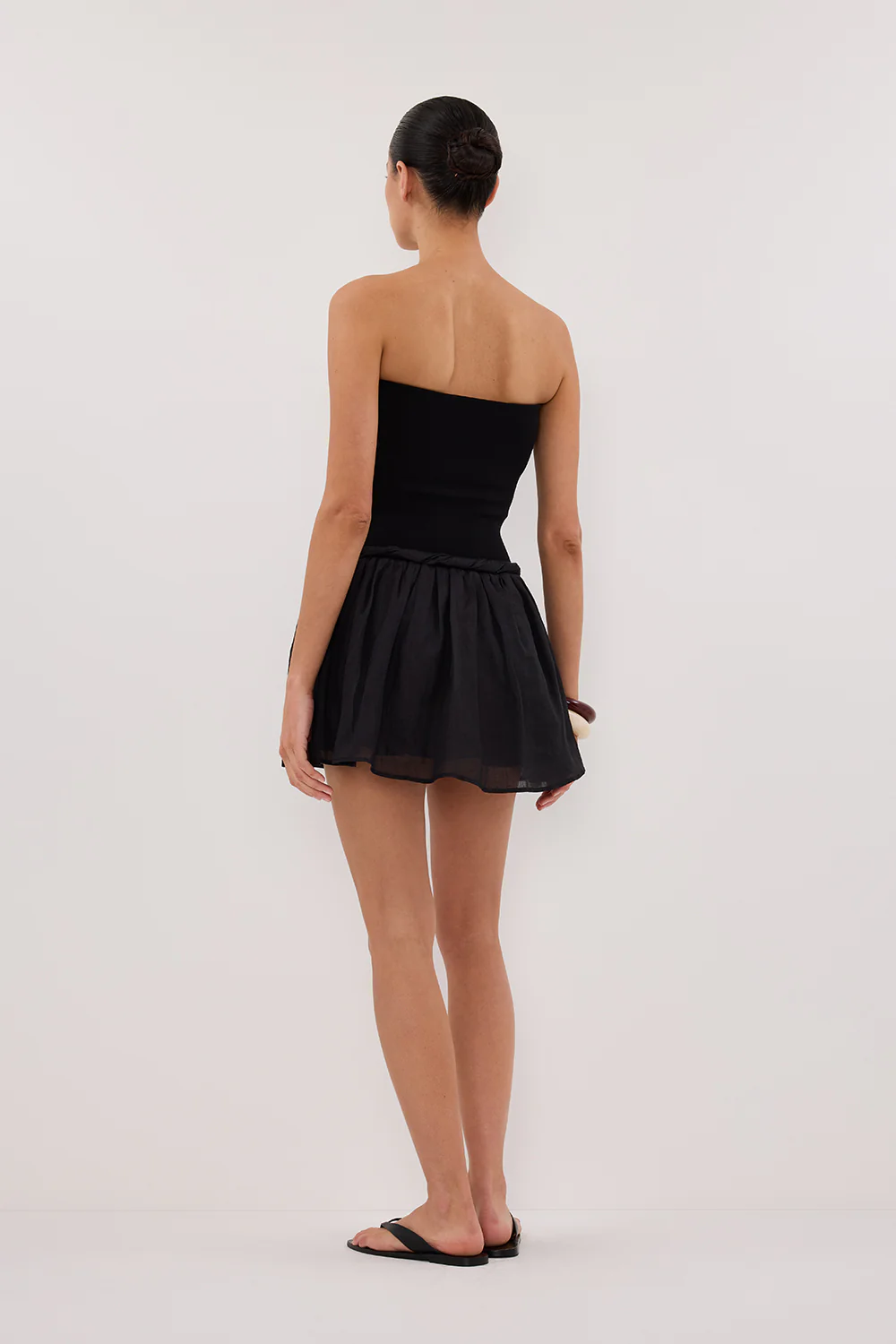 COCO BLACK STRAPLESS HYBRID MINI DRESS - Yukikoi