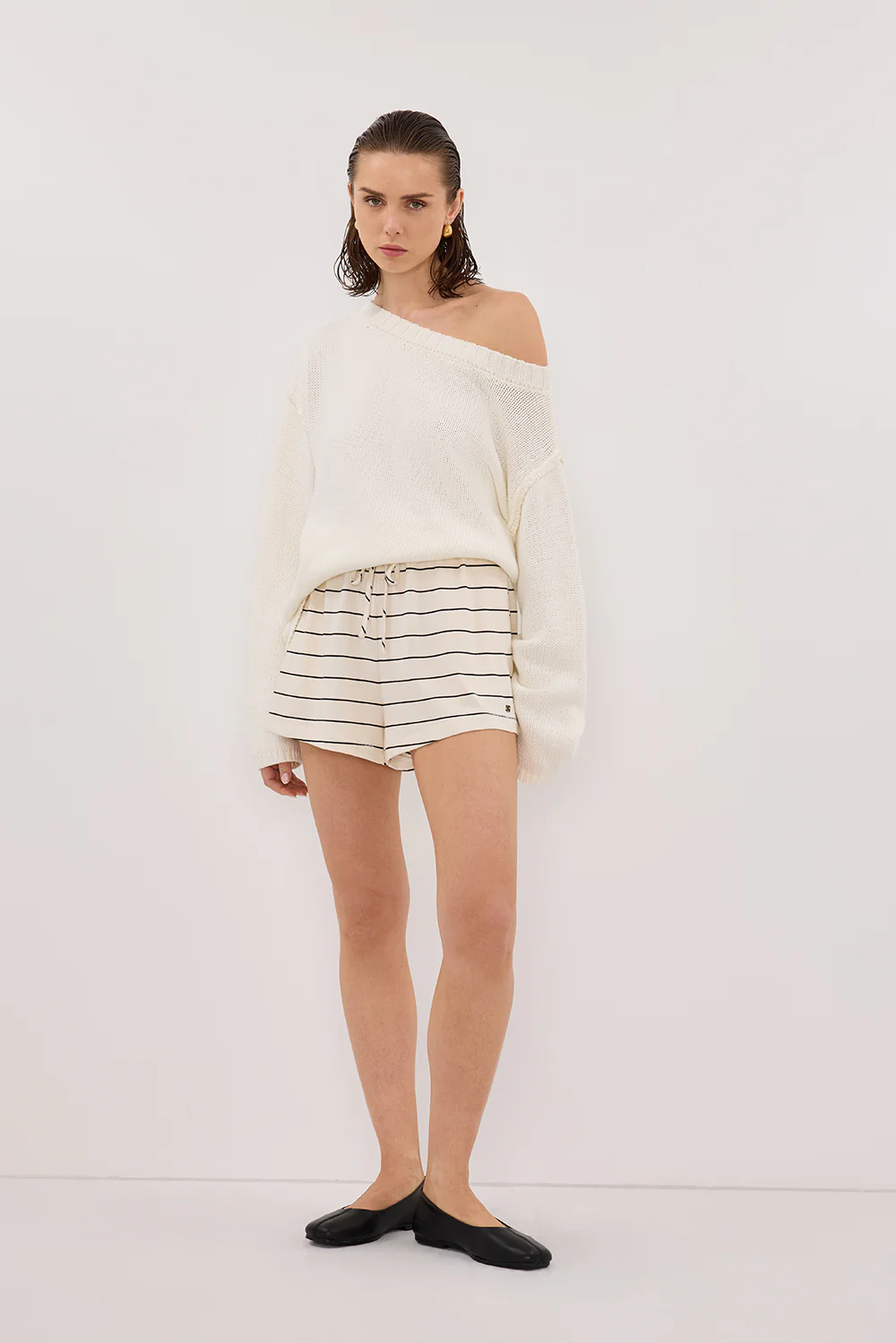 ESME OFF WHITE STRIPE SHORT - Yukikoi