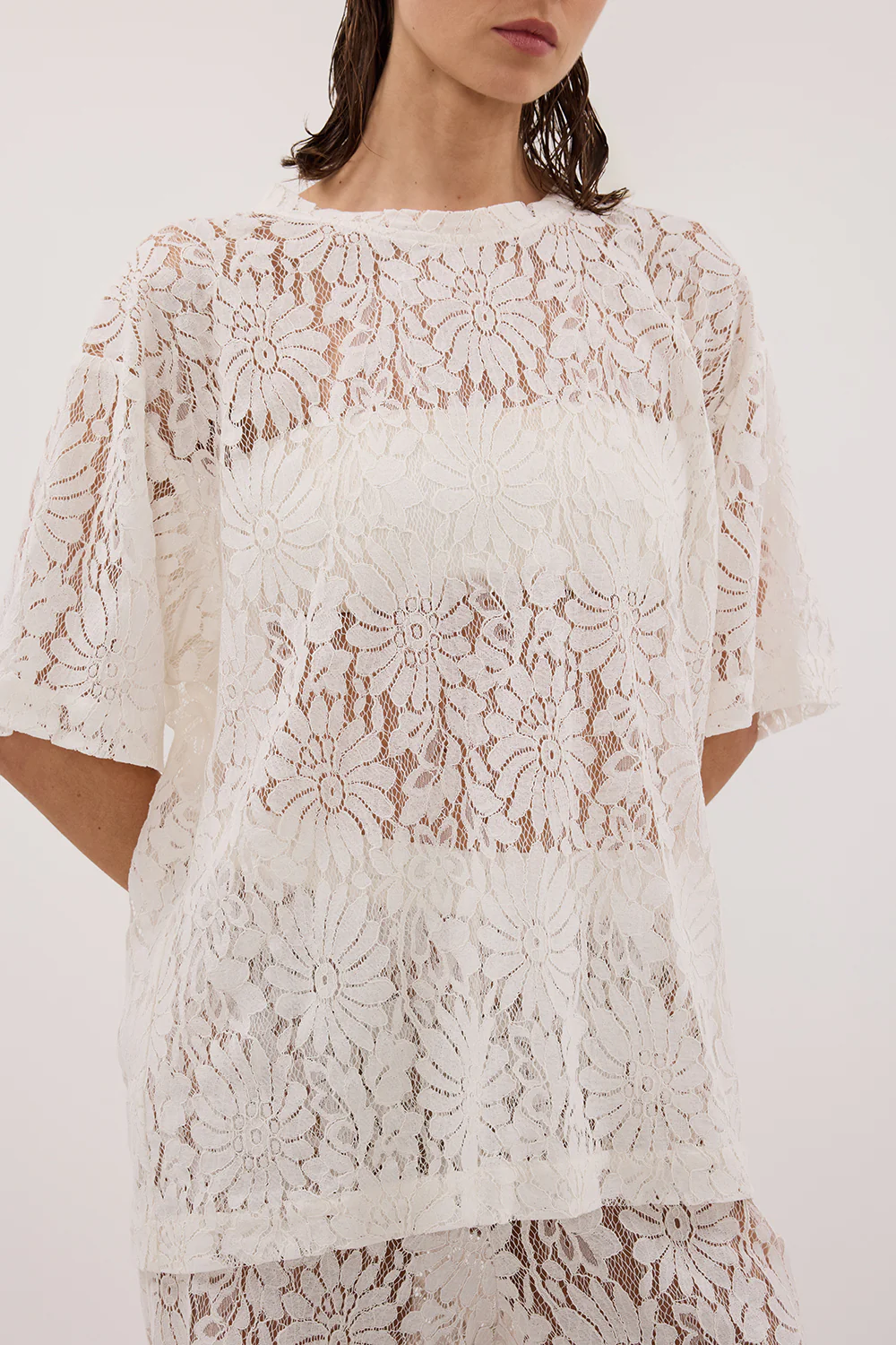 WILMA WHITE LACE TEE - Yukikoi