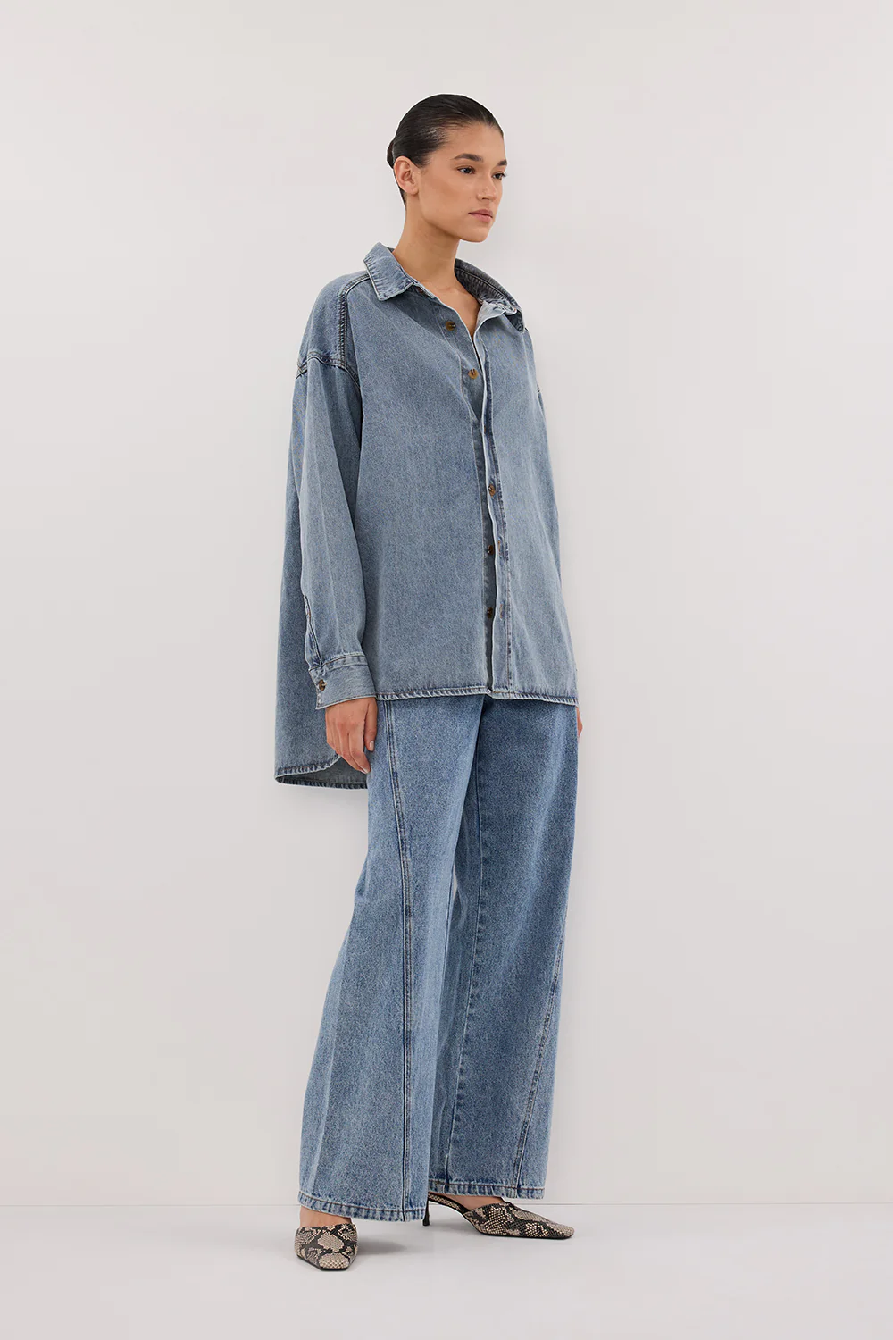 ASHTON CLASSIC BLUE OVERSIZED DENIM SHIRT - Yukikoi