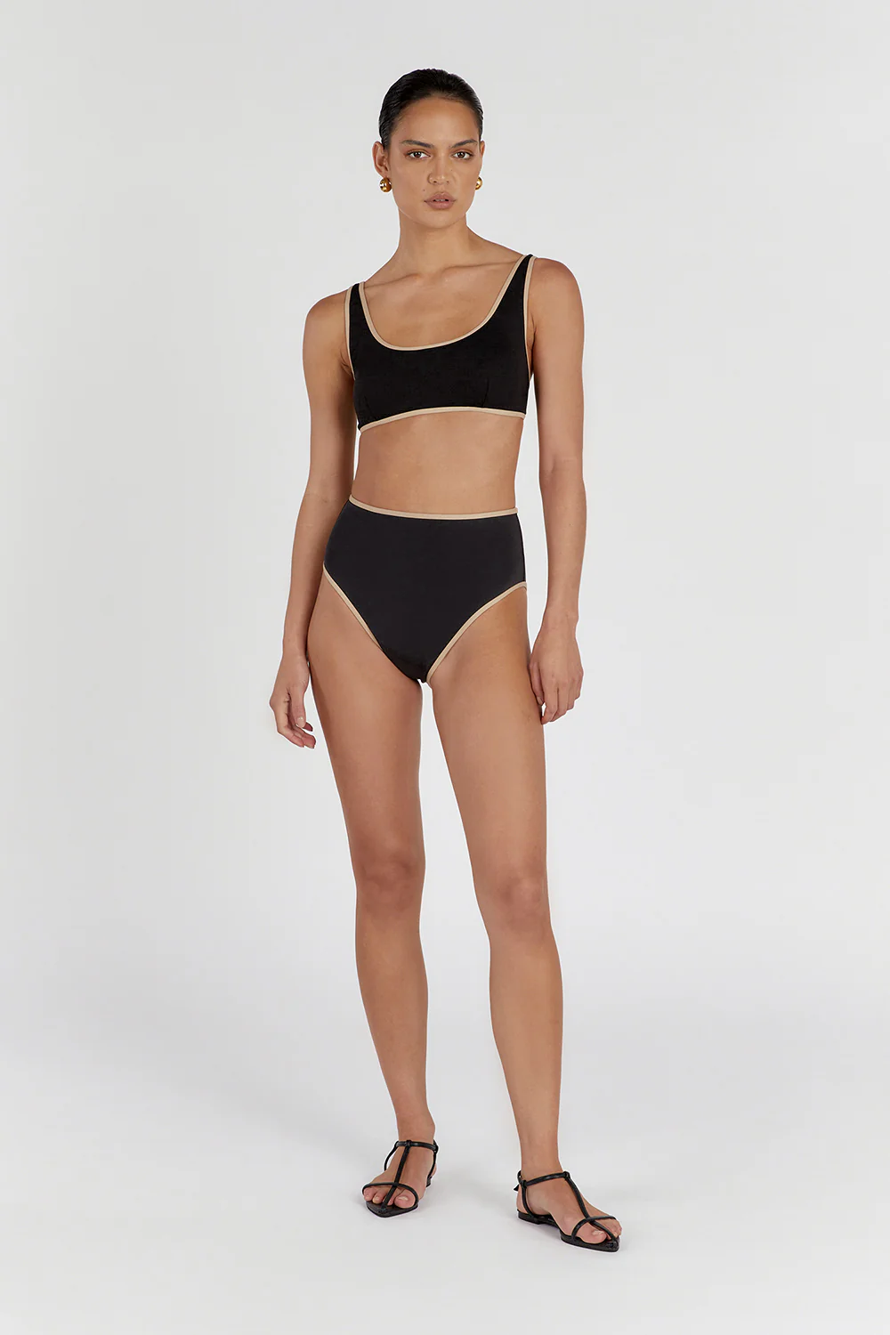 BAILEY BLACK CONTRAST WAIST BRIEF - Yukikoi