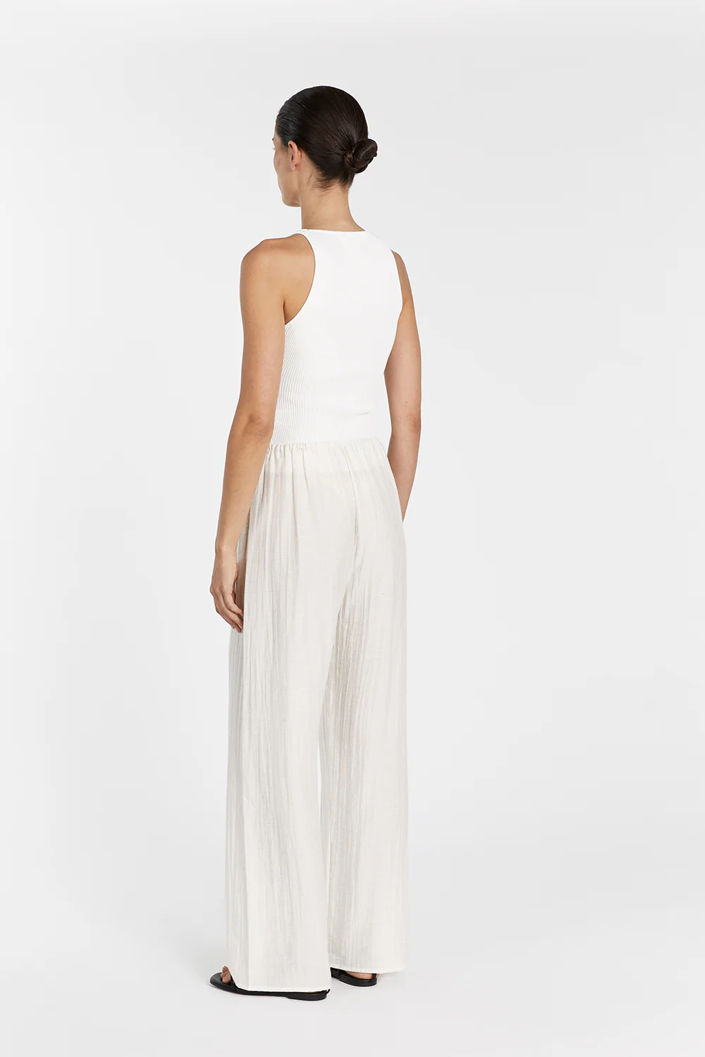 JOLIE CREAM MARLE DRAWSTRING PANT - Yukikoi