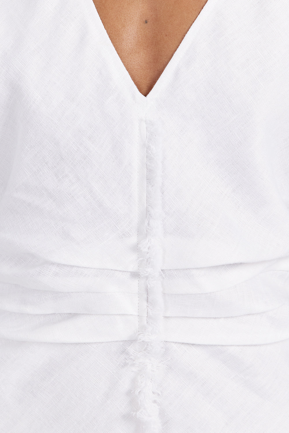 ZAHARA WHITE FRINGING MIDI DRESS - Yukikoi