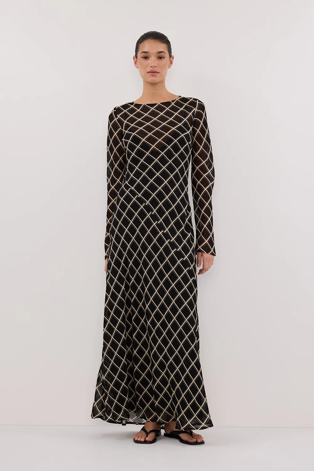 ARLINGTON BLACK LONG SLEEVE MIDI DRESS - Yukikoi