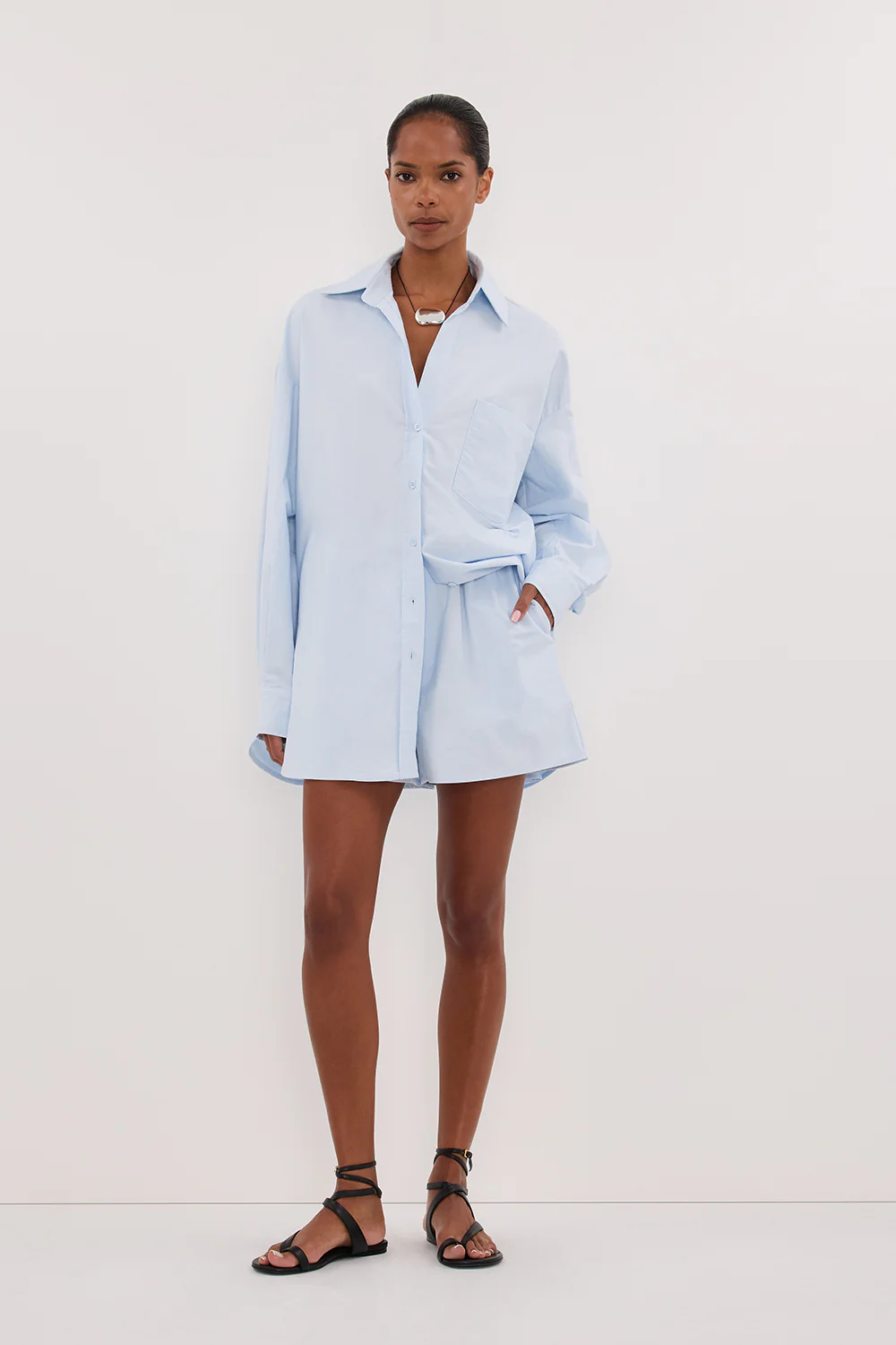 RHEA 2.0 ICE BLUE COTTON SHORT - Yukikoi