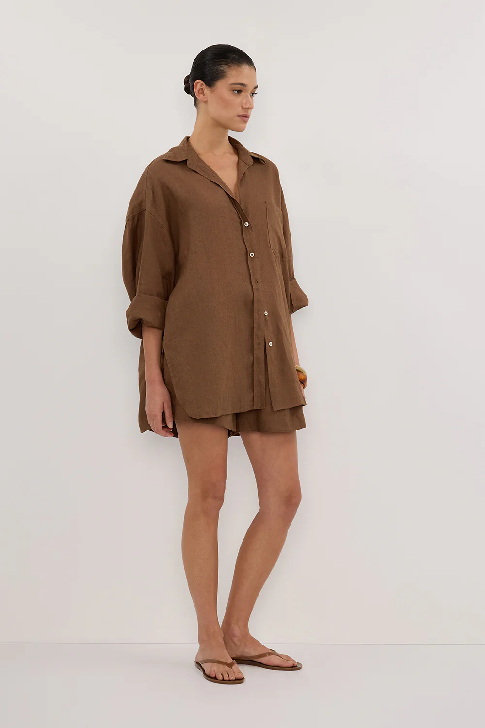 LUNE FONDANT OVERSIZED LINEN SHIRT - Yukikoi