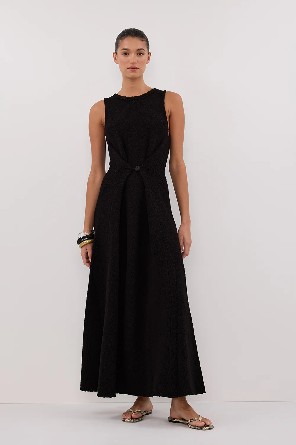 SUE BLACK KNIT MAXI DRESS - Yukikoi