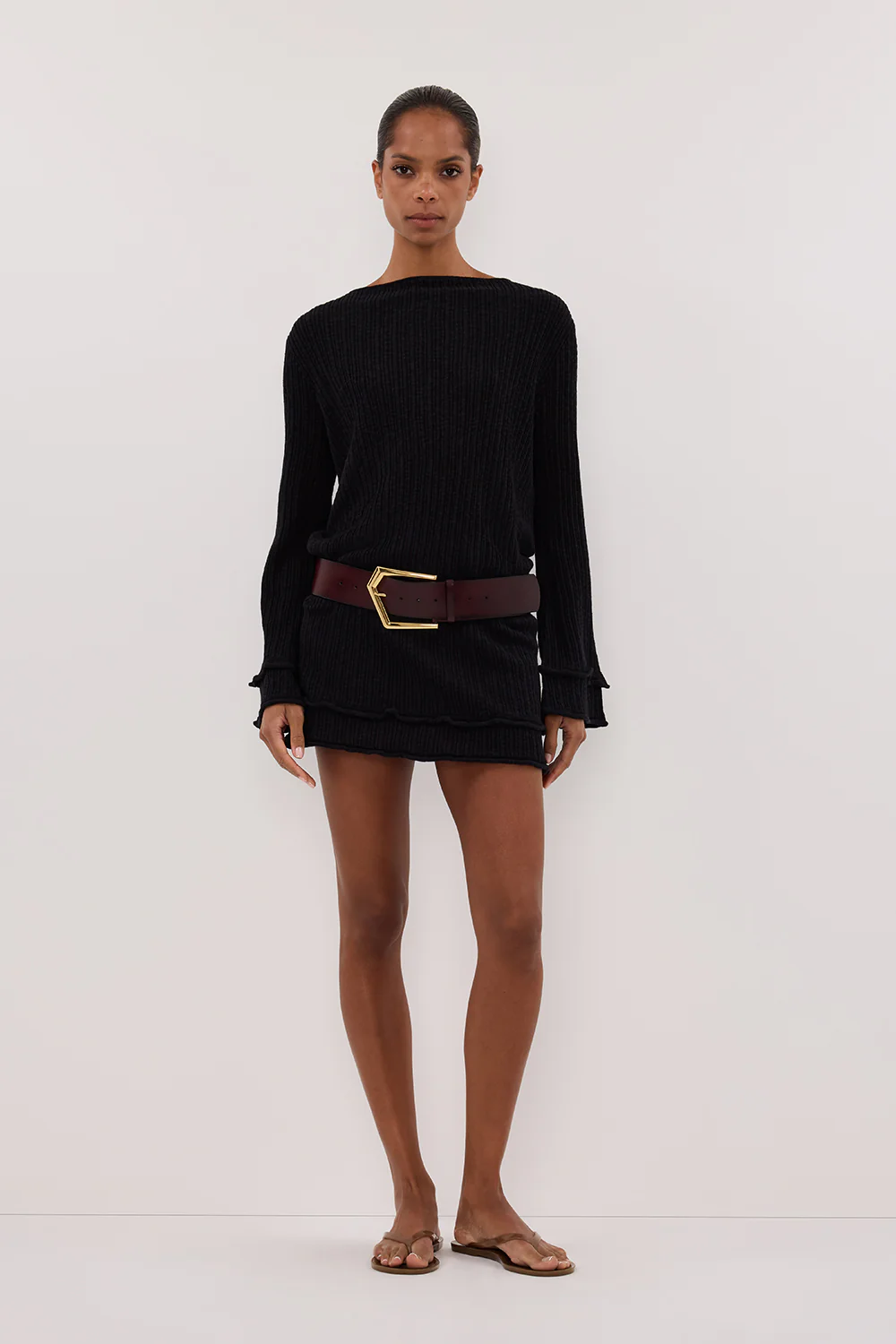 MAX BLACK KNIT MINI DRESS - Yukikoi