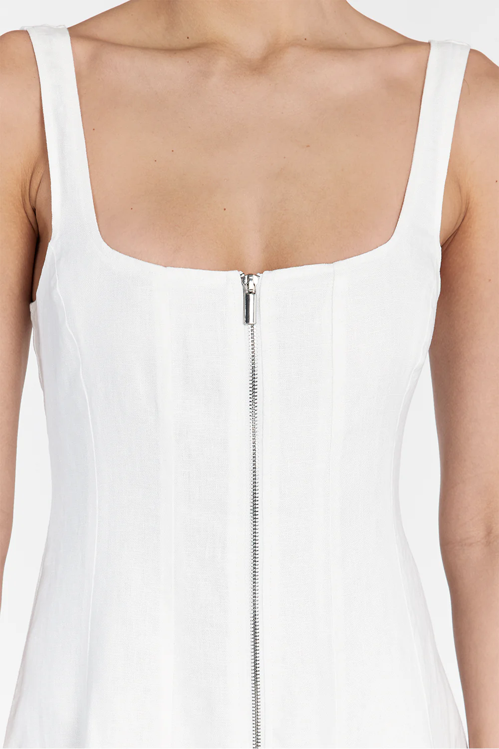 HARRIET WHITE LINEN MIDI DRESS - Yukikoi