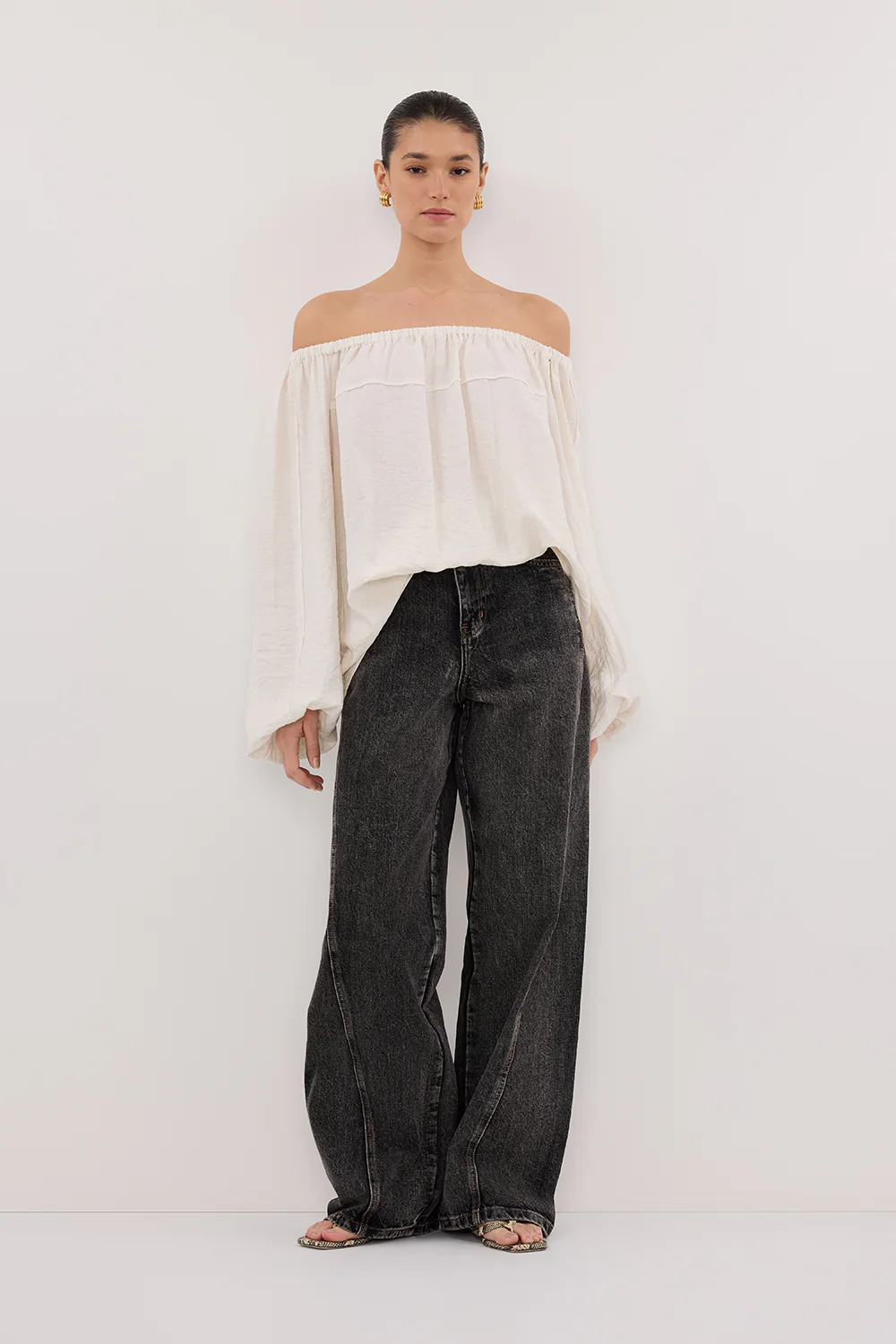 SHANIYA CREAM MARLE LONG SLEEVE TOP - Yukikoi