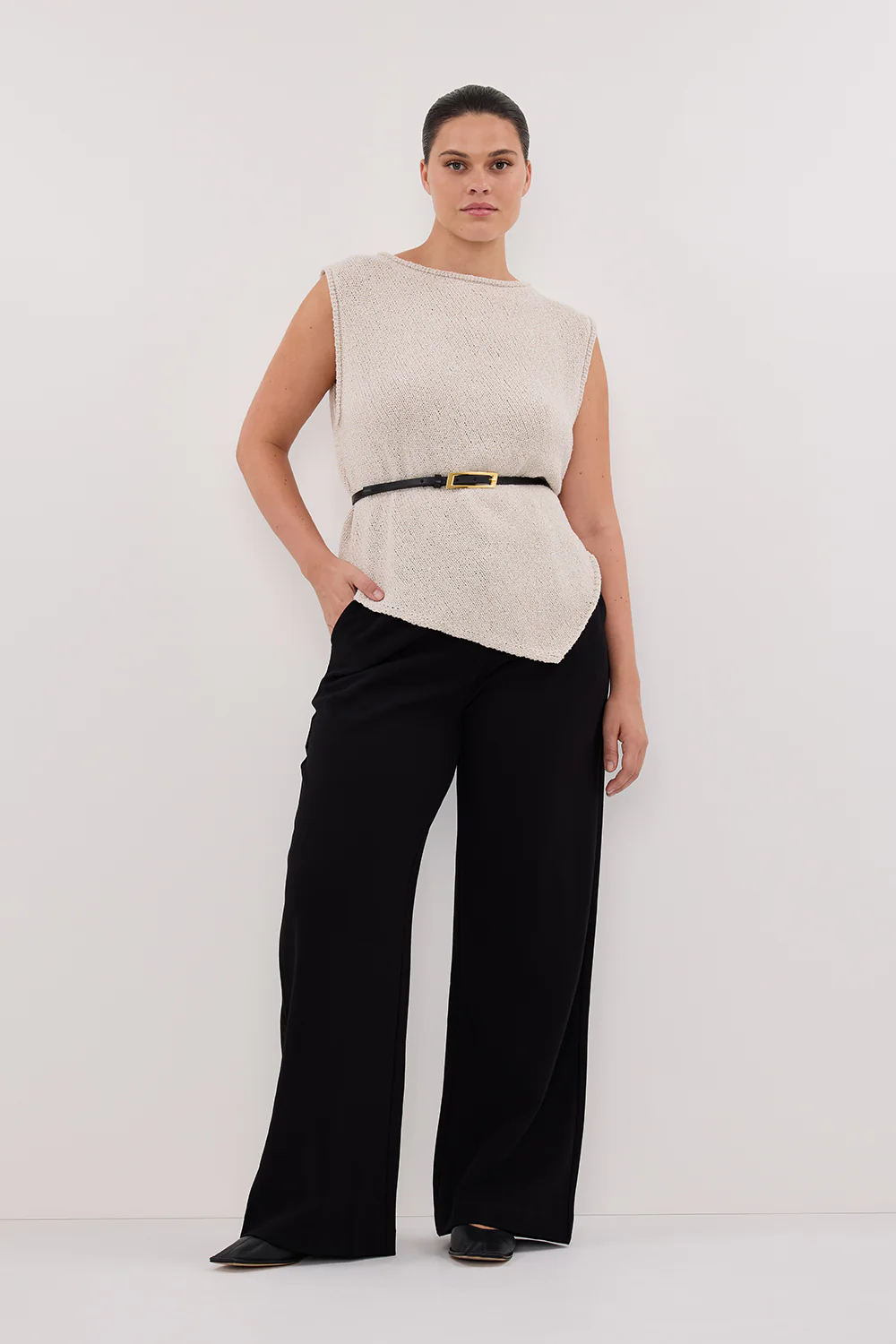 ALTHEA STONE ASYM KNIT TOP - Yukikoi