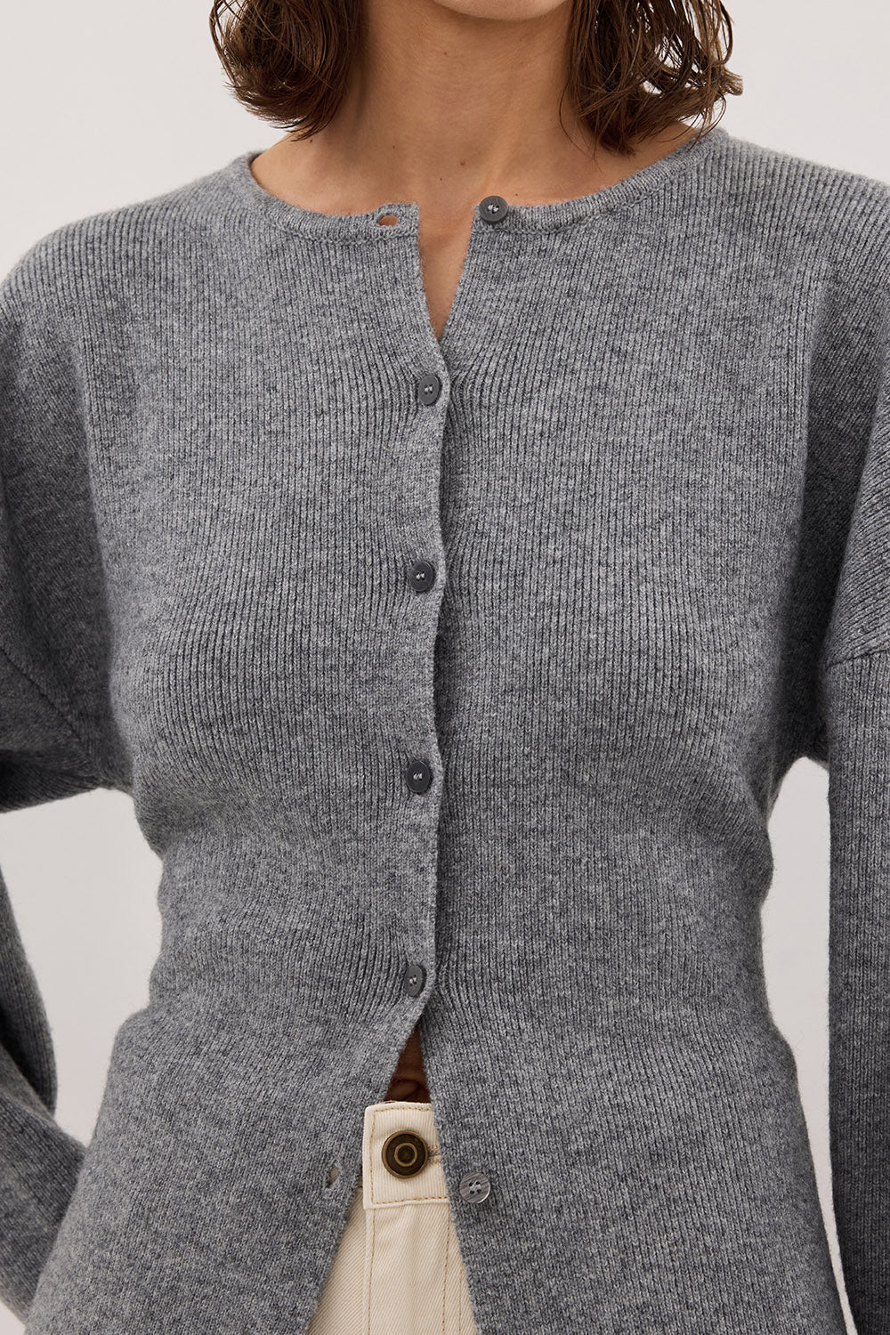 MARTHA GREY MARLE CINCHED CARDIGAN - Yukikoi