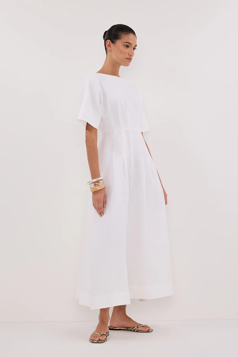 RAF OFF WHITE BOATNECK MIDI DRESS - Yukikoi