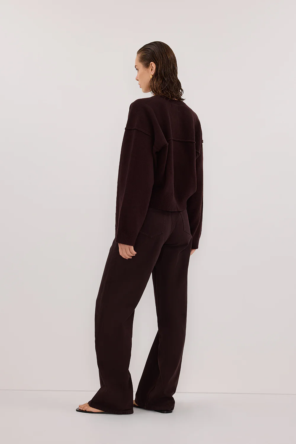 PAIGE CHOC WOOL KNIT CARDIGAN - Yukikoi