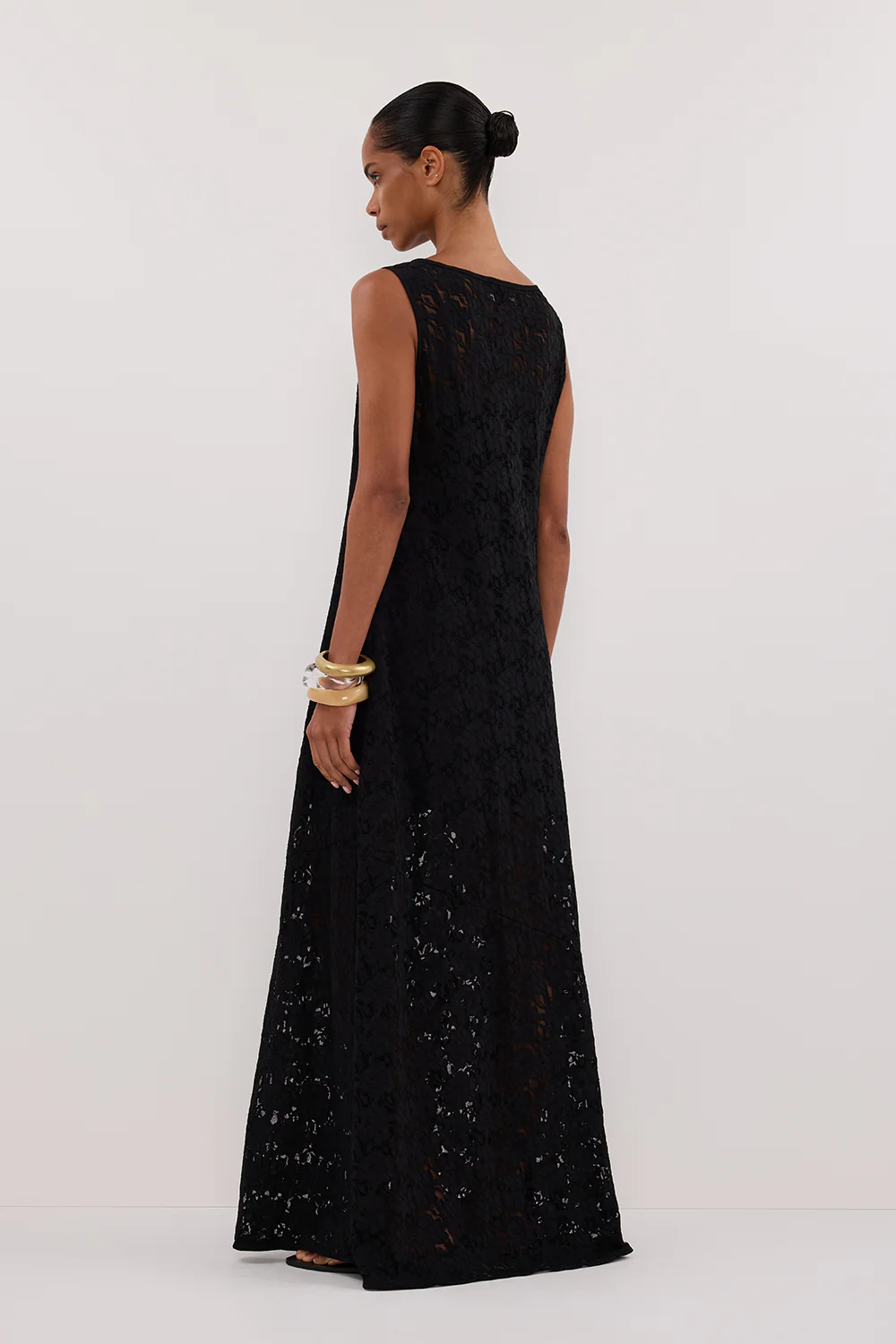 LOULA BLACK LACE MIDI DRESS - Yukikoi