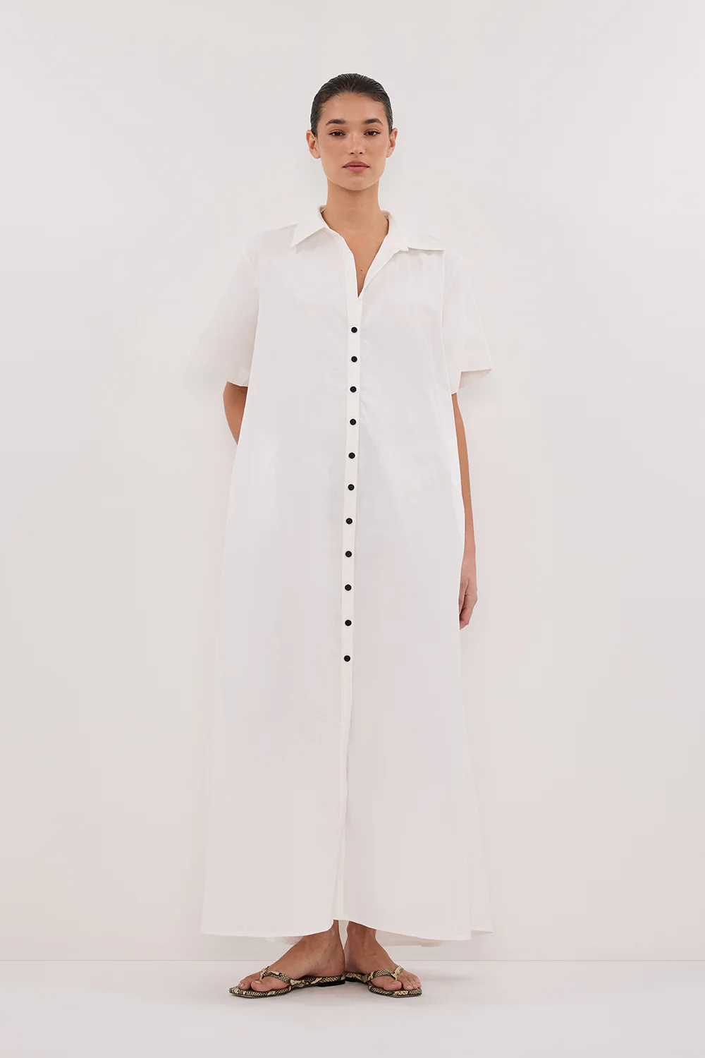 VIOLET WHITE SHIRT MIDI DRESS - Yukikoi